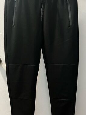 Men's Black Performance Joggers with Zipper Pockets